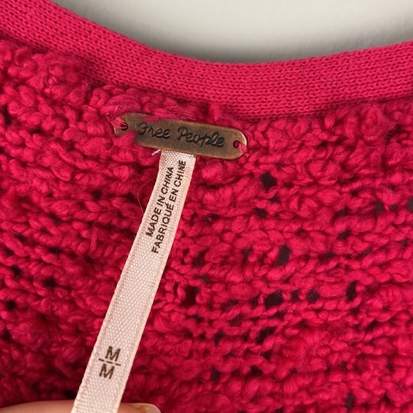 Free People Womens Songbird V-Neck Sweater Size Medium Raglan Sleeve Oversized - Picture 4 of 11